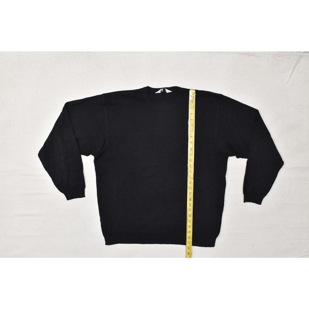 DALMINE Uomo Italy Black Pure New Wool Crewneck Sweater Men's Size L 52 - Picture 3 of 8